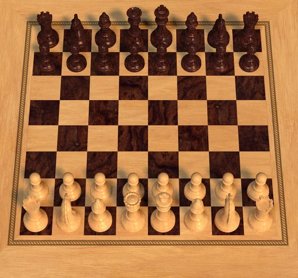 Polished Wood Chess Set — Stock Photo, Image