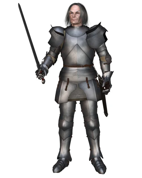Oudere middeleeuwse ridder — Stockfoto