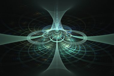 Mavi kule soyut fraktal tasarım