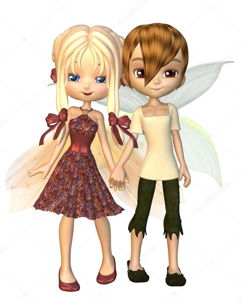 Cute Toon Fairy Friends Holding Hands Stock Photo By C Algolonline