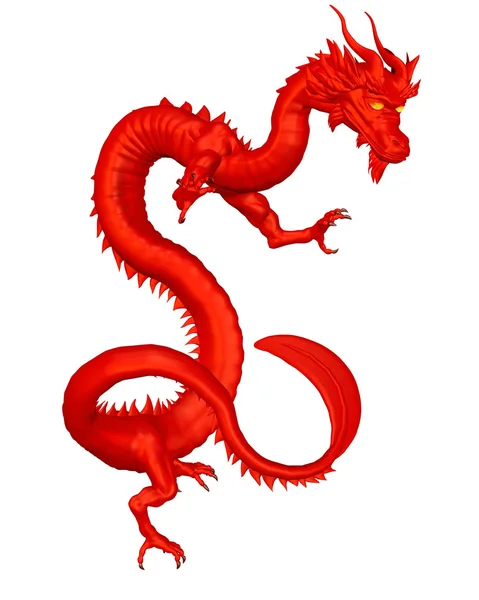 Glücklicher roter chinesischer Drache — Stockfoto