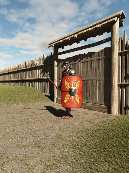 Roman Legionary Fort Guard — Stock Photo, Image