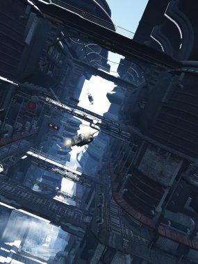 fütüristik şehir kuleleri