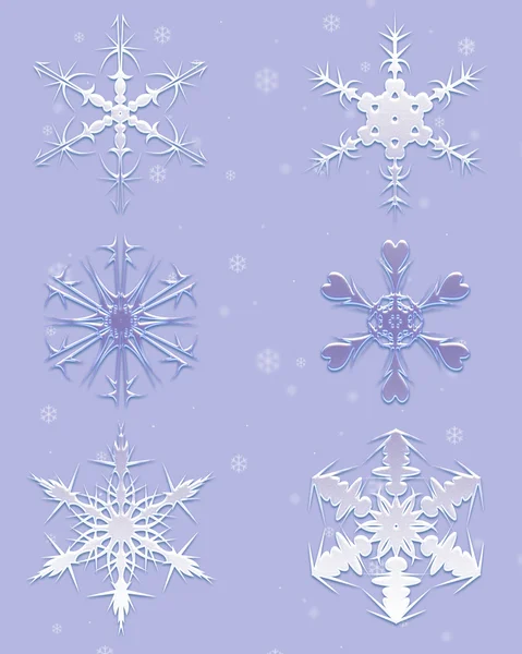 Matte blue sneeuwvlokken kerstkaart of achtergrond — Stockfoto