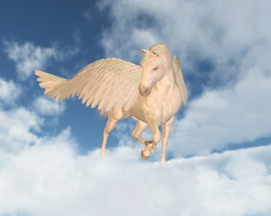 pegasus Bulutların arasından aşağı bakıyor