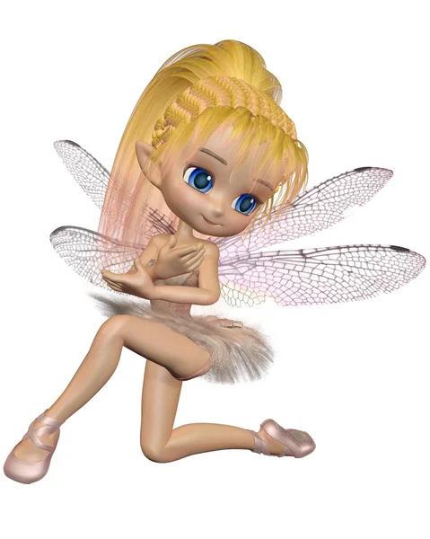 Toon dragonfly ballerina fairy - rosa — Stockfoto