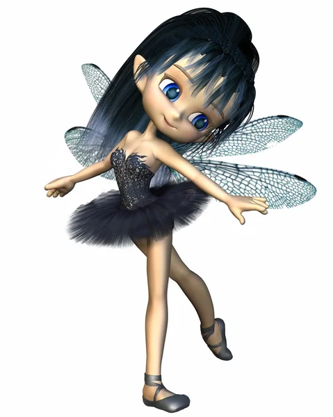 Toon Dragonfly Ballerina Fairy - Blue — Stock Photo, Image