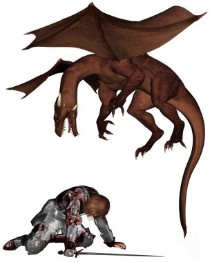 yaralı knight ve dragon