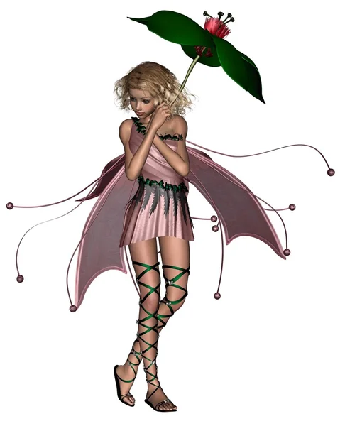 Rosa paraply fairy - 3 — Stockfoto