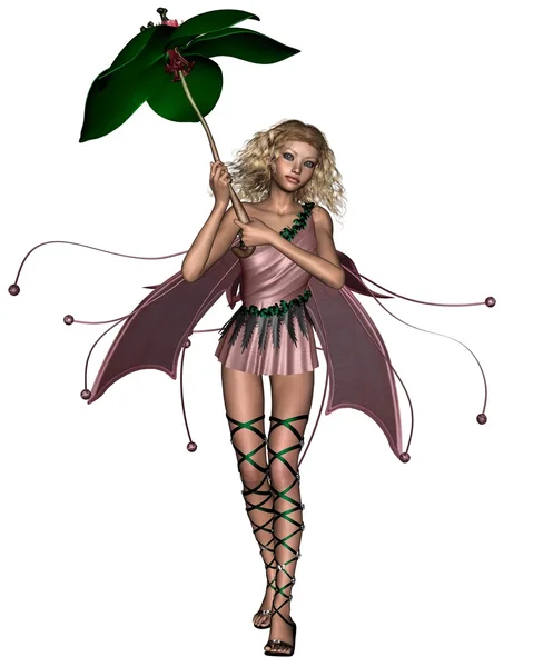 Rosa paraply fairy - 1 — Stockfoto