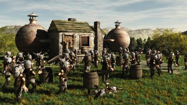 Toon viking cüce horde bira de