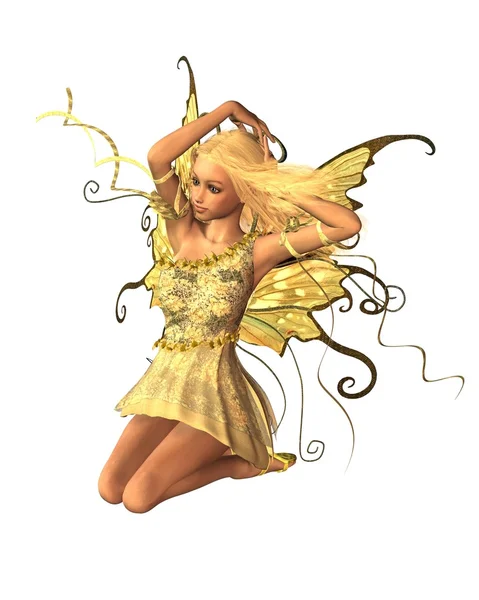 Summer Fairy - kneeling — Stock Photo, Image