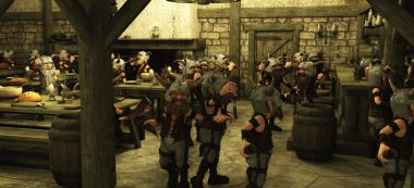 Toon viking cüce horde meyhanede