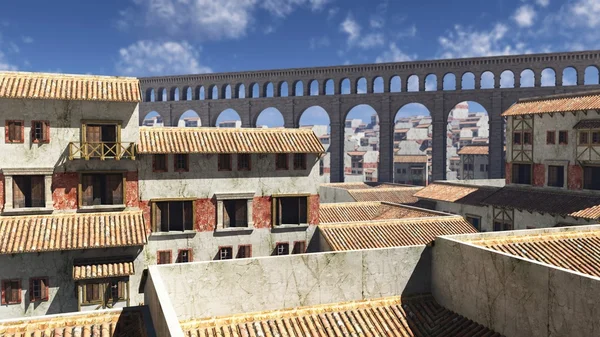 Стародавньої Римської вулиці з далеких акведук — стокове фото