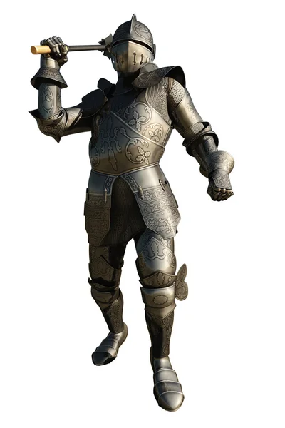 Cavaliere medievale con mazza — Foto Stock