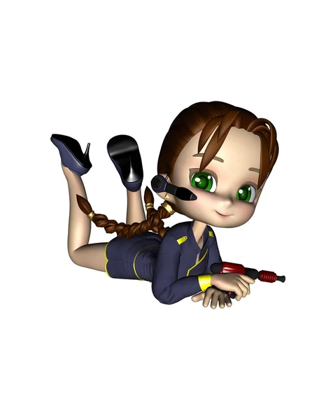 Carino Toon Female Starship Officer - oziare — Foto Stock