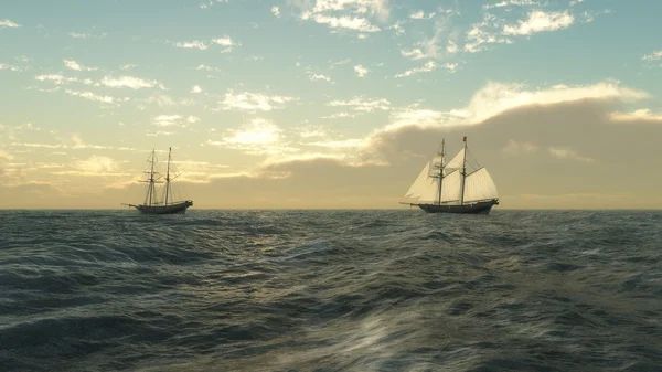 Schooners at Sea — Stock Photo, Image