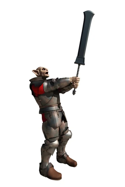 Goblin Soldier with Giant Sword — Stock Photo, Image