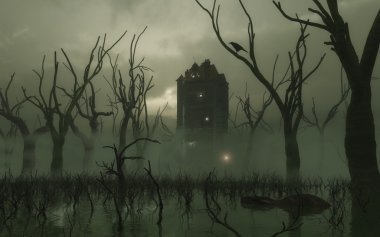 Haunted Tower in the Swamp clipart