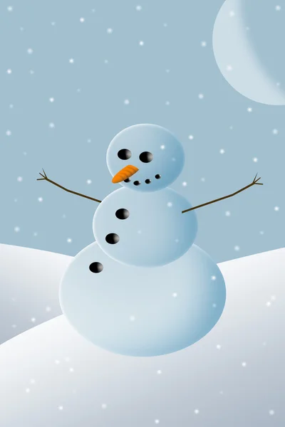 Sneeuwpop kerstkaart — Stockfoto