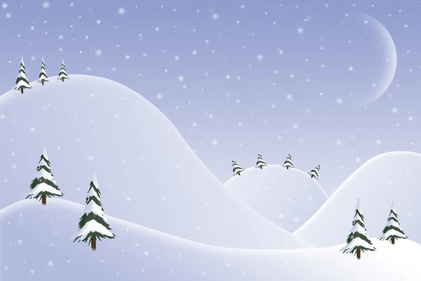 Noel kartı arka plan tasarımı karlı tepeleri — Stok fotoğraf