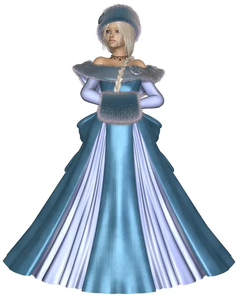 Winter princess in blauw — Stockfoto
