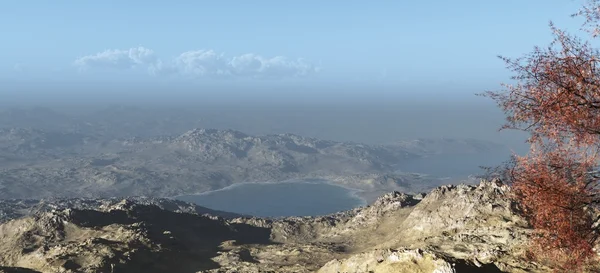 Vista montanha de uma costa do deserto — Fotografia de Stock