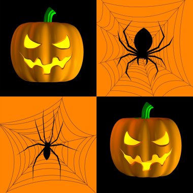 Spooky kareler Cadılar Bayramı kartı veya arka plan