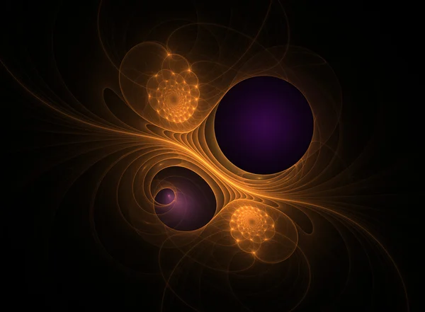 Purple and Orange fractal galaxies — Stock Photo, Image