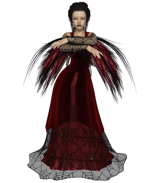 Gothic Fairy in Red — Stock Photo, Image