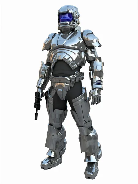 Knight In Shining Space Armour — Stock Photo, Image