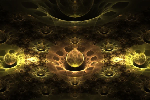 Agujeros de gusano cristalinos Diseño fractal abstracto — Foto de Stock