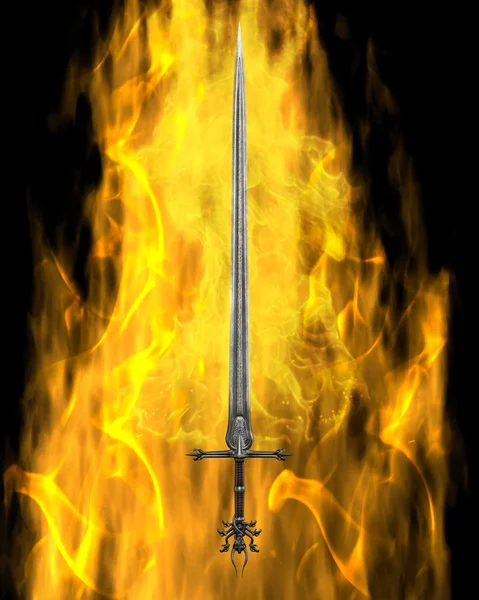 Пылающий меч — стоковое фото