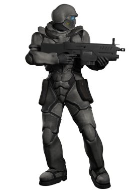 Space Marine Trooper with Heavy Rifle clipart