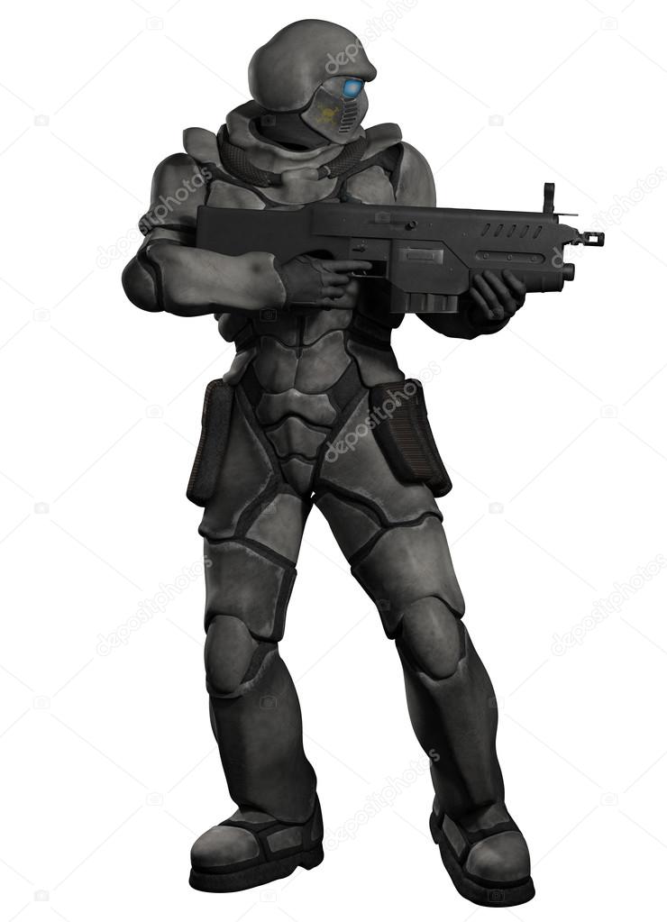 Space Marine Trooper with Heavy Rifle