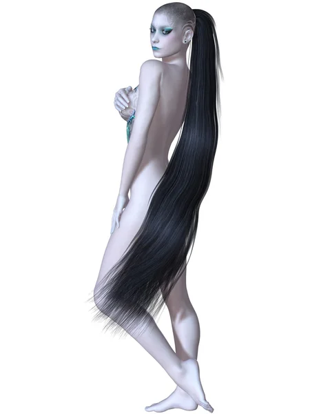 长发的裸体美女 — 图库照片