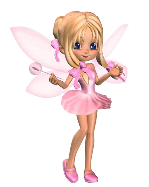 Carino Toon Ballerina Fata in rosa - in piedi — Foto Stock