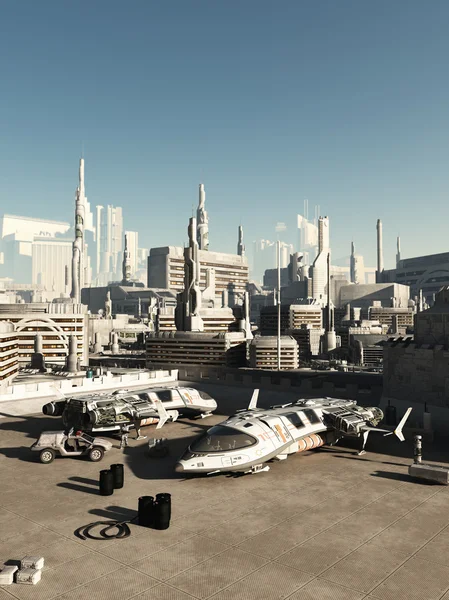 Spaceport nella Città del Futuro — Foto Stock