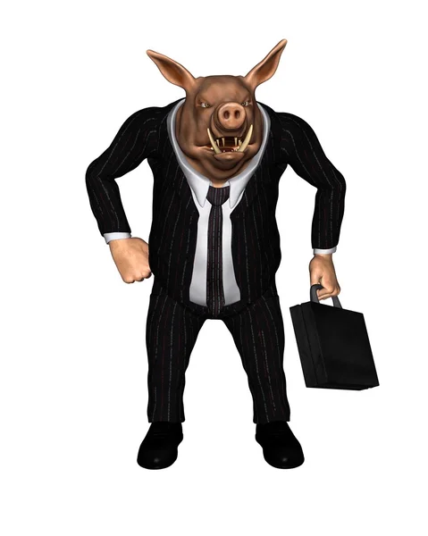 Angry Pig dressed as Business Man - 3 — Stock Photo, Image