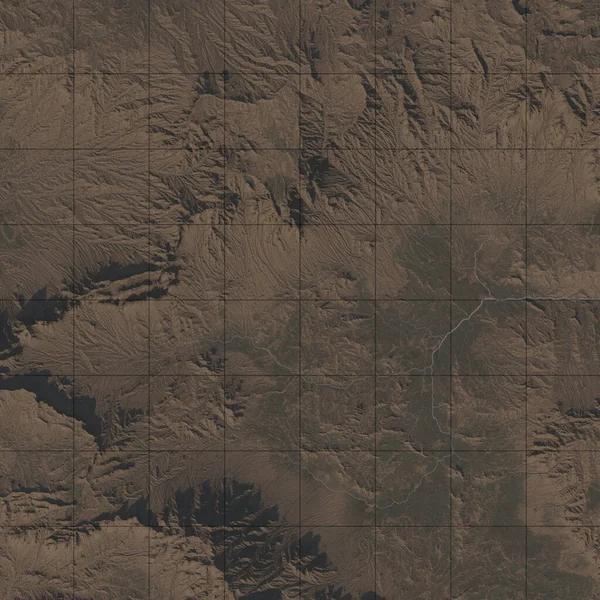 Aerial Relief Map Illustration Grid Digitally Rendered Science Fiction Fantasy — ストック写真