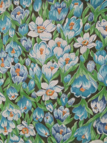 Contexto. Tecido de algodão natural com um padrão de flor sem costura . — Fotografia de Stock