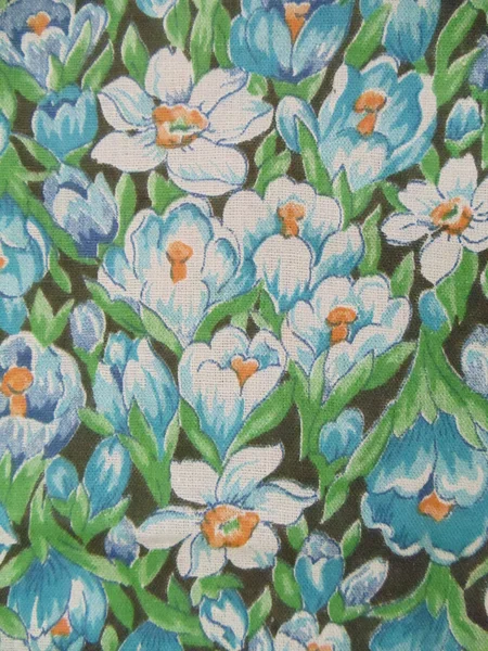 Крупний план. Природні бавовняної тканини з малюнком безшовні квітка클로즈업입니다. 완벽 한 꽃 패턴으로 천연 목화 직물. — 스톡 사진