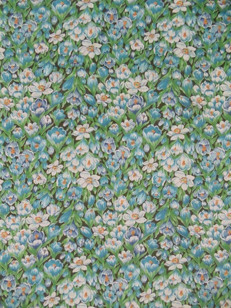 Background. Natural cotton fabric with a seamless flower pattern. — Stock Photo, Image