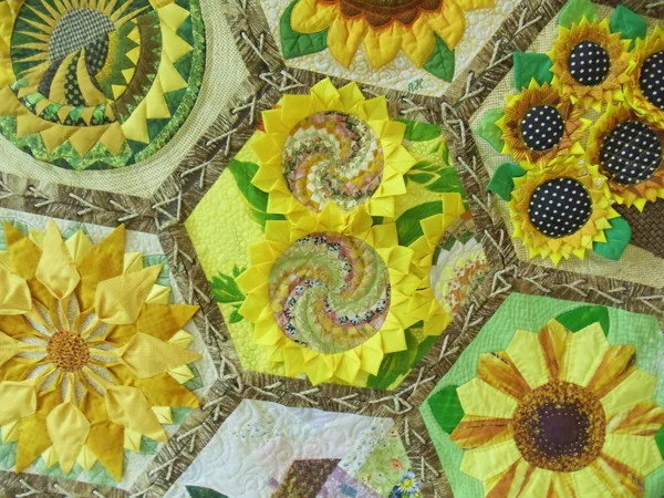 Una parte di un pannello patchwork. Open International Festival Quilt Fest-2013 a Mosca. aprile 2013 . — Foto Stock