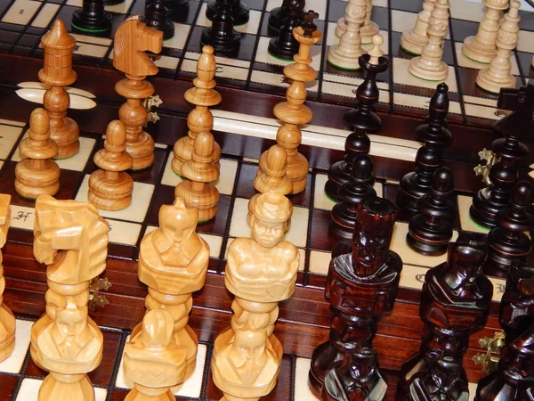 Piezas de ajedrez como fondo. Primer plano . — Foto de Stock