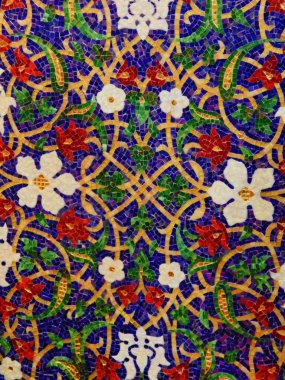 el sanatları. çiçek desenli renkli mosaica.