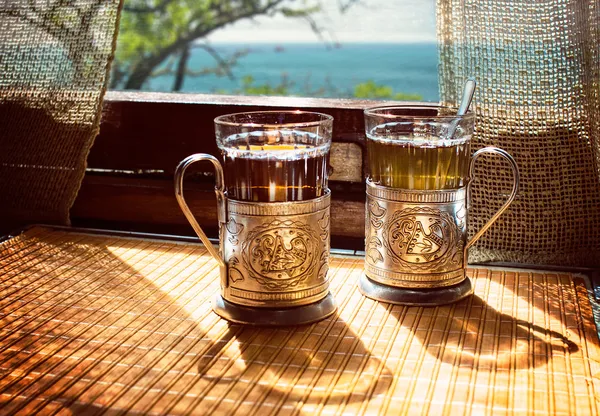 Té en el tren — Foto de Stock