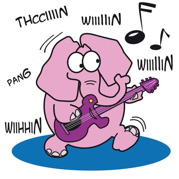 Elefante musicista — Vettoriale Stock
