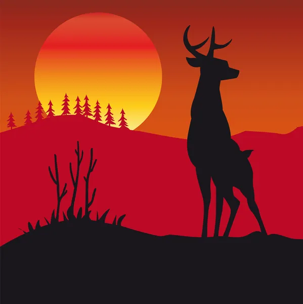 Puesta de sol — Vector de stock