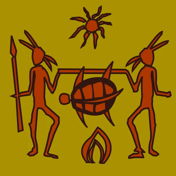 Prehistory,hunter,hunting,fisherman,warrior,savage,Kanak,native,tortoise,primitive,motive,ornamental,tribal,tribe,clan,culture,tropical,exotic,lance,naïve,ancestral,natural,simple,New Caledonia,